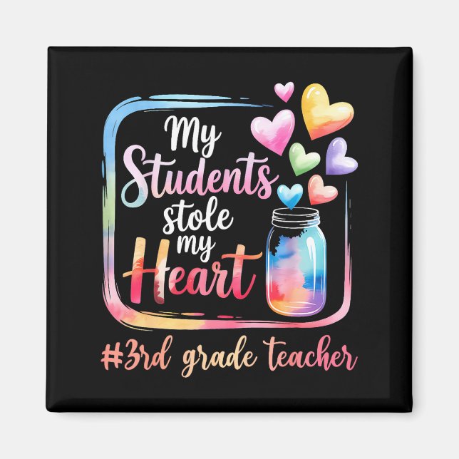 My Student Stole My Heart 3rd Grade Teacher Valent Magnet (Framsidan)