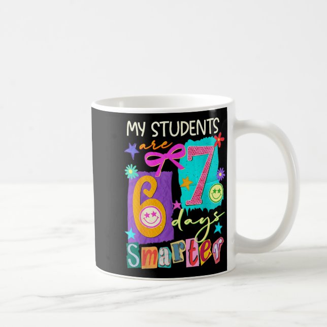 My Students Are 67 Days Smarter Funny Teacher Kids Kaffemugg (Höger)