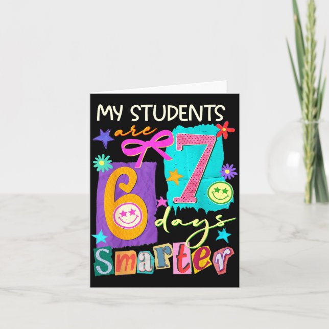 My Students Are 67 Days Smarter Funny Teacher Kids Kort (Framsida)