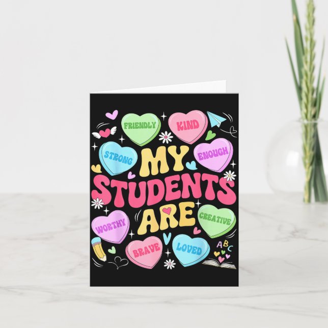 My Students Are Kind Strong Valentine Teacher Wome Kort (Framsida)