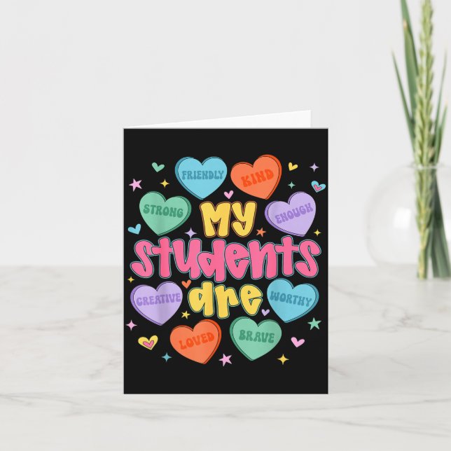 My Students Are Kind Strong Valentine Teacher Wome Kort (Framsida)
