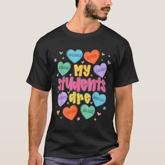 My Students Are Kind Strong Valentine Teacher Wome T Shirt (Framsida)