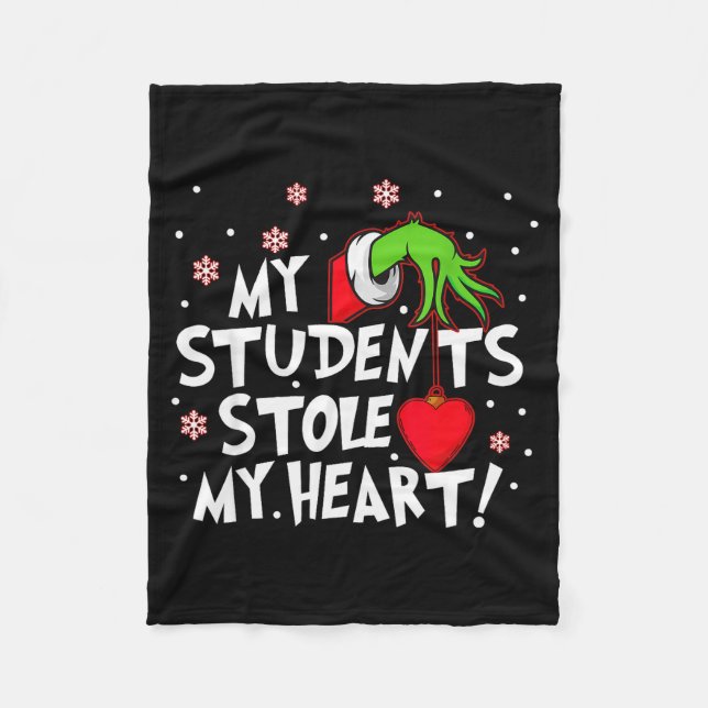 My Students Stole My Heart School Teacher Funny Ch Fleecefilt (Framsidan)