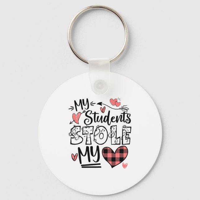 My Students Stole My Heart Teacher Valentines Day  Nyckelring (Framsida)