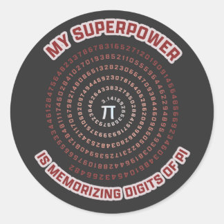 My Superpower is Memorizing Pi Digits Runt Klistermärke