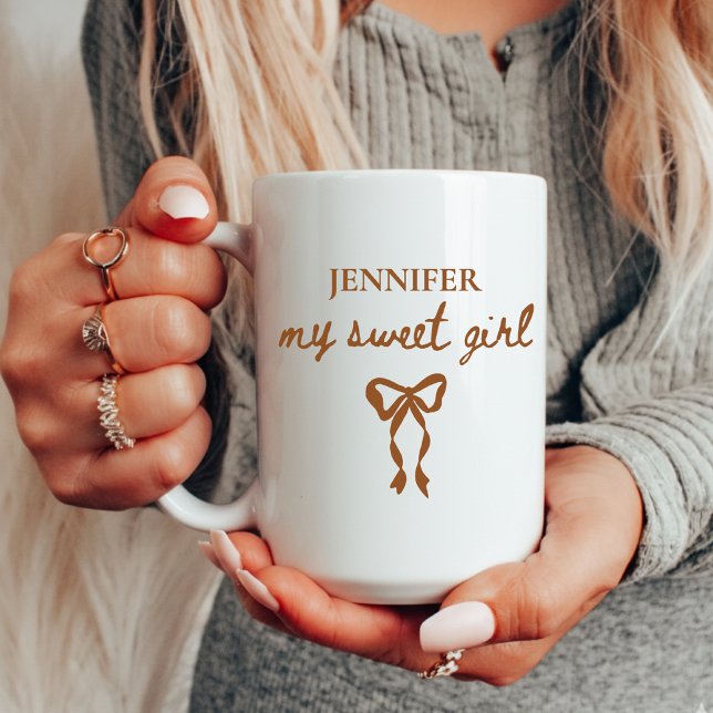 My Sweet Girl Custom Name Mug Gift for Best Friend Kaffemugg (Valentine's mug gift for teen girl, Mother’s Day daughter mug gift, Christmas mug gift for girls,)