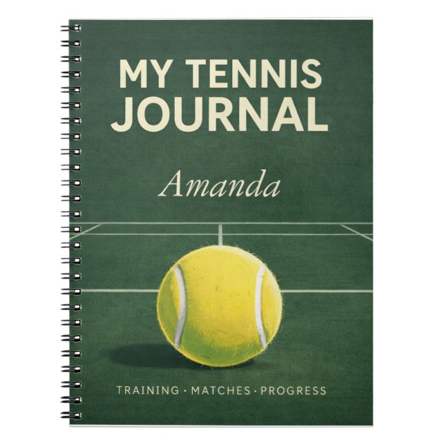 My Tennis Journal – Personal Training & Match Log Anteckningsbok (Framsidan)