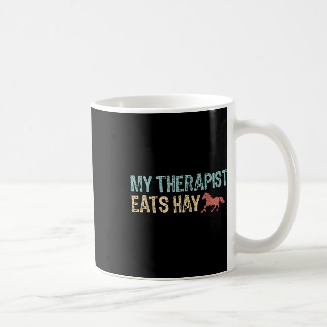 My Therapist Eats Hay Vintage  Wom Kaffemugg (Höger)