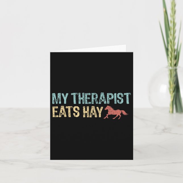 My Therapist Eats Hay Vintage  Wom Kort (Framsida)
