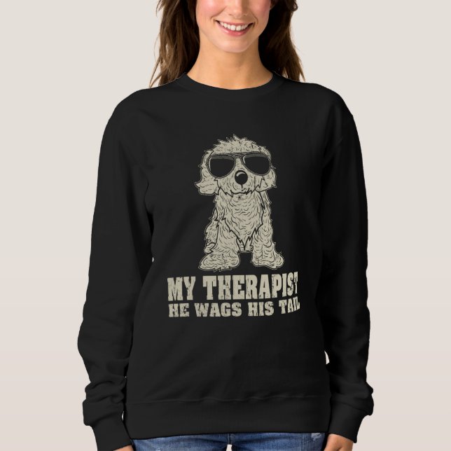 My Therapist He Wags His Tail Cavapoo T Shirt (Framsida)