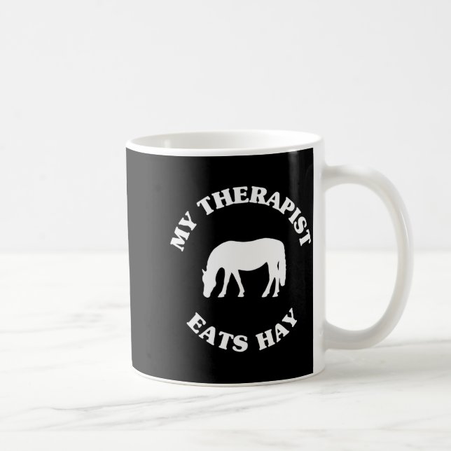 My Therast Eats Hay Funny Horse Lover Saying  Kaffemugg (Höger)