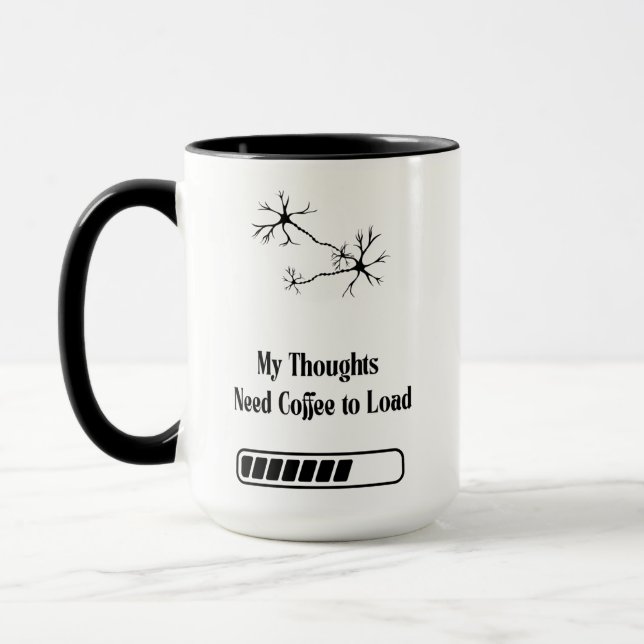 My Thoughts Need Coffee to Load – Funny Mug Mugg (Vänster)