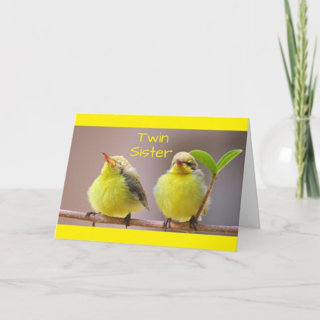 MY TWIN, MY SISTER, MY BEST FRIEND-BIRTHDAY CARD KORT (Framsida)