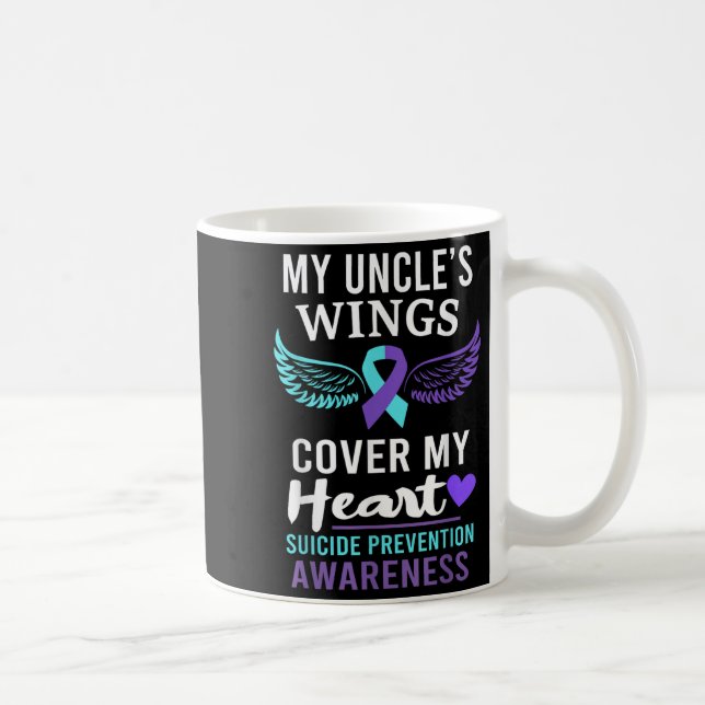 My Uncle's Wings Cover Heart Suicide Awareness Rib Kaffemugg (Höger)