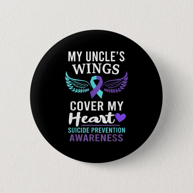 My Uncle's Wings Cover Heart Suicide Awareness Rib Knapp (Framsida)