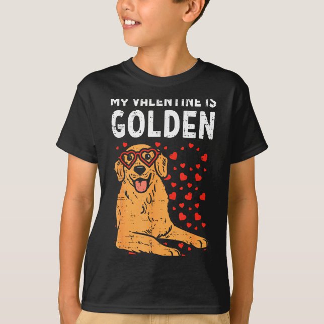 My Valentine Is Golden Retriever Valentines Day Pe T Shirt (Framsida)