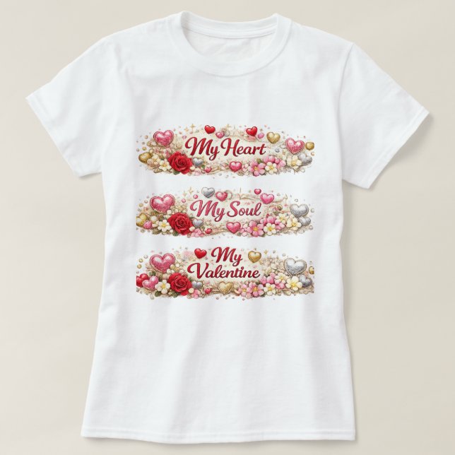My Valentine Love T-Shirt Romantic Gift (Design framsida)