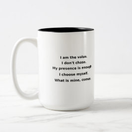 My Value Isn’t Negotiable | Power Self-Love Mug Två-Tonad Mugg