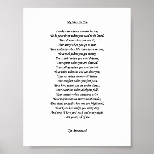 MY VOW POSTER (Framsidan)