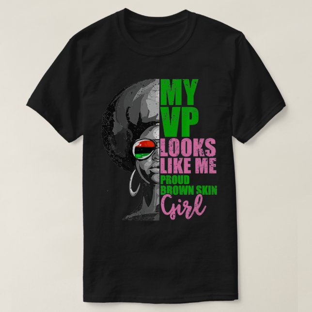 My VP Looks Like Me Pink and Green Kids Premium  T Shirt (Design framsida)