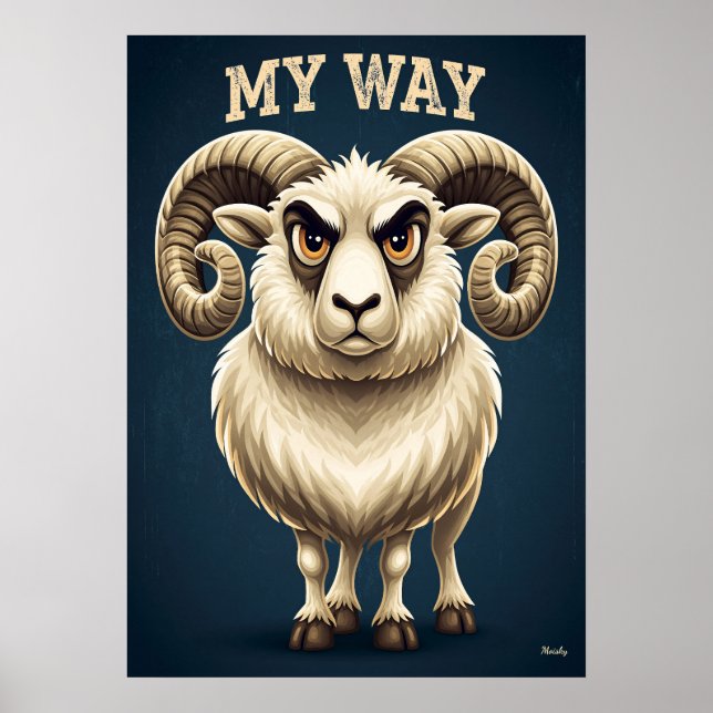 My Way Ram – Funny Cartoon Character Art Poster (Framsidan)
