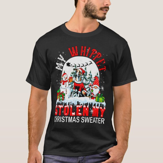 My Whippet Stolen My Christmas Sweater Santa Dog O T Shirt (Framsida)