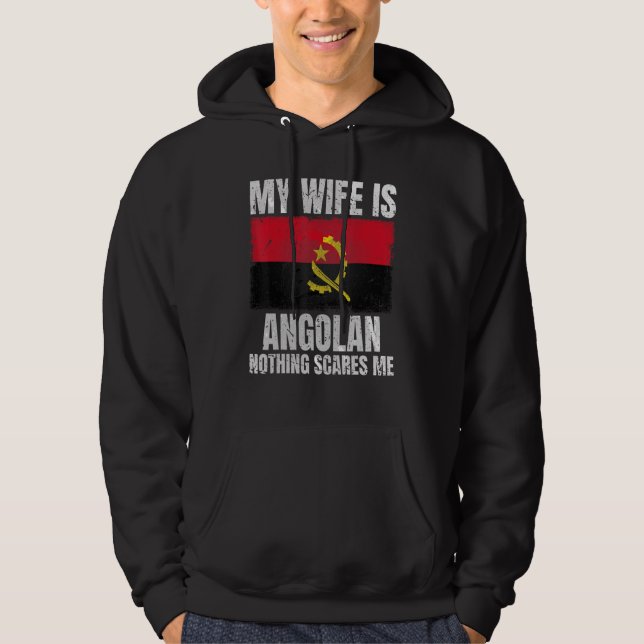 My Wife is Angolan Print for Husband Angola Angola Hoodie (Framsida)