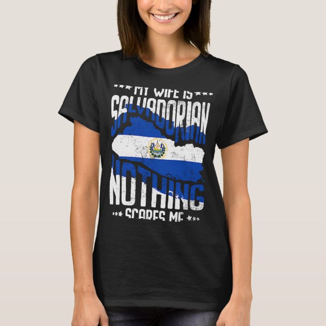 My Wife Is Salvadorian El Salvador Salvadoran Heri T Shirt (Framsida)