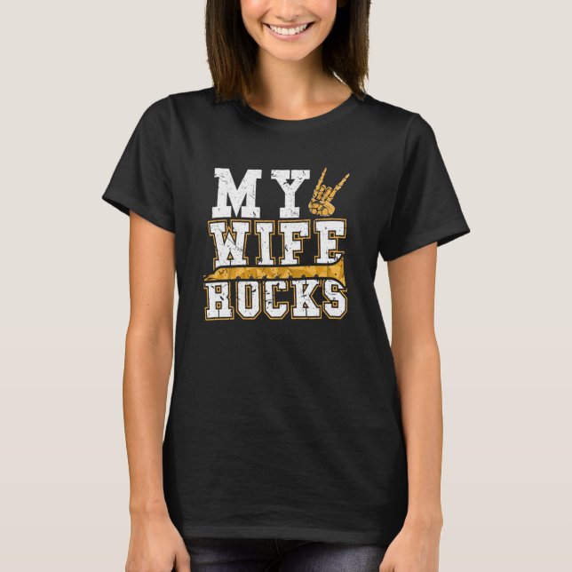 My Wife Rocks Fluting & Flute T Shirt (Framsida)