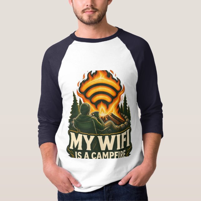 My WiFi Is A Campfire T Shirt (Framsida)