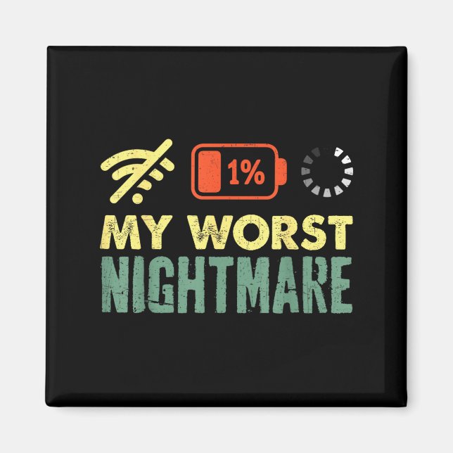 My Worst Low Battery Funny Gamers Humor Men  Magnet (Framsidan)