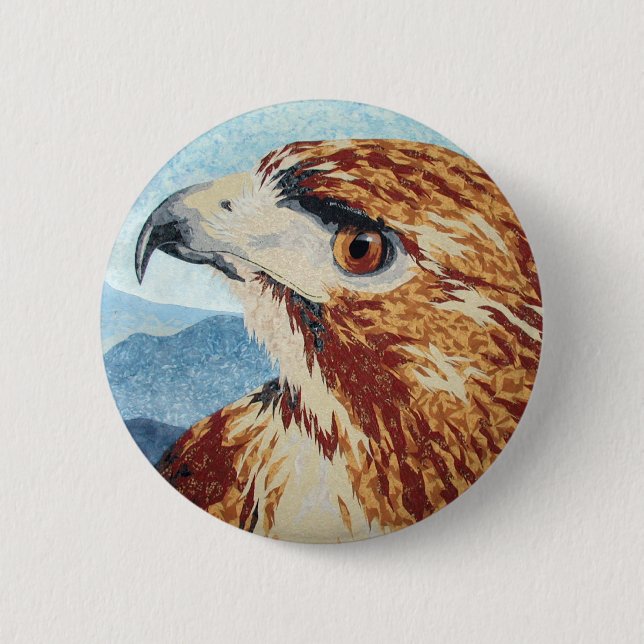Mya - Red-svan Hawk Button Knapp (Framsida)