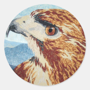 Mya - Red-svan Hawk Sticker Runt Klistermärke