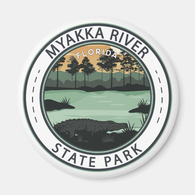 Myakka River State Park Florida Badge Magnet (Framsidan)