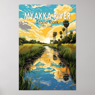 Myakka River State Park Florida Resa Konst Vintage Poster
