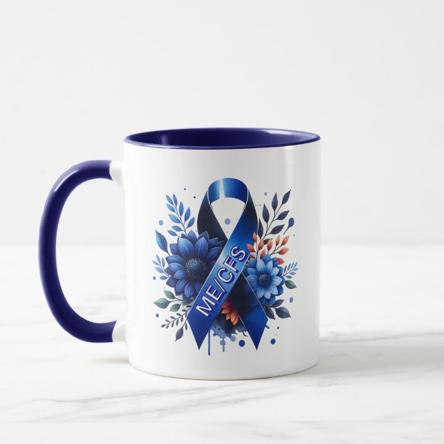 Myalgic Encephalomyelit ME/CFS Medvetenhet Ribbon Mugg (Vänster)