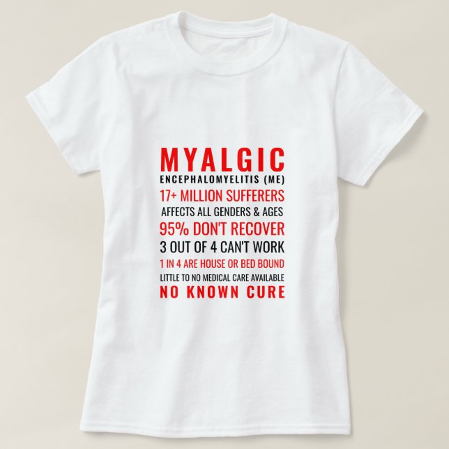 Myalgisk Encefalomyelit (ME) Statistik T Shirt (Design framsida)