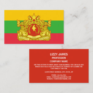 Myanma / Burmese Flagga & State Seal Visitkort