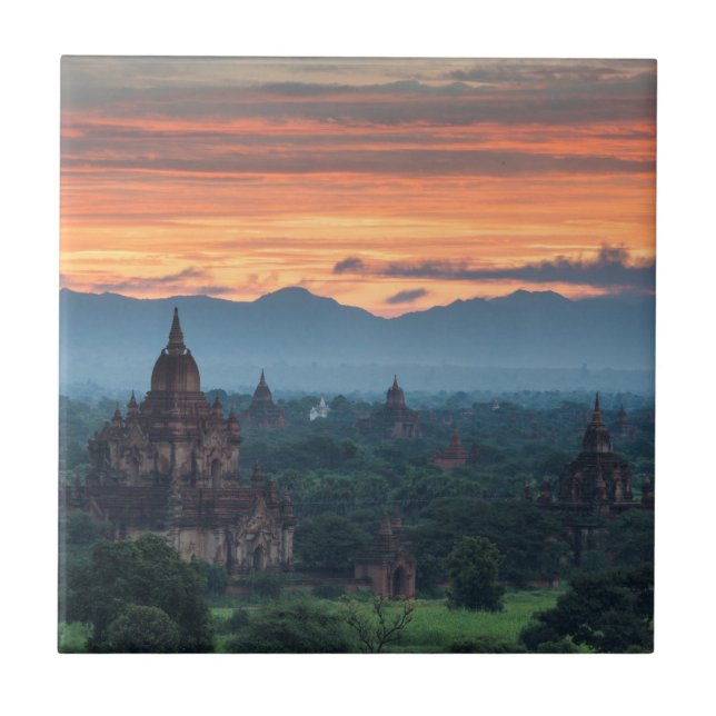Myanmar, Bagan Soluppgång Kakelplatta (Framsidan)