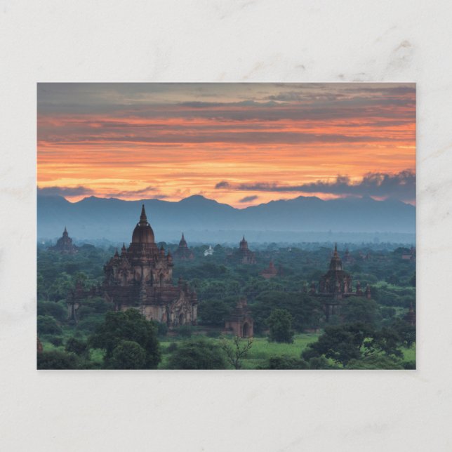 Myanmar, Bagan Soluppgång Vykort (Framsida)