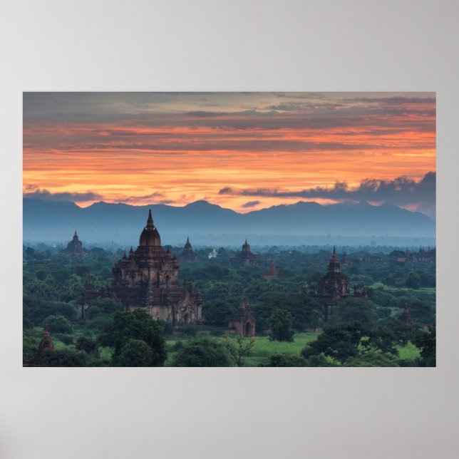 Myanmar, Bagan Sunrise Poster (Framsidan)