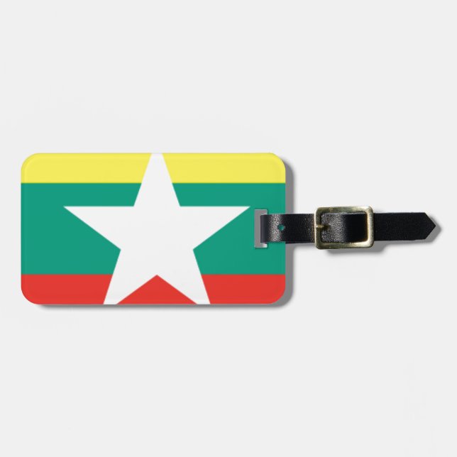 Myanmar (Burma) flagga Bagagebricka (Horisontell Framsida)
