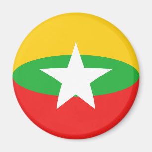 Myanmar Fisheye Flagga Magnet