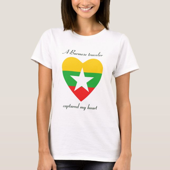 Myanmar Flag Sweetheart T-Shirt (Framsida)