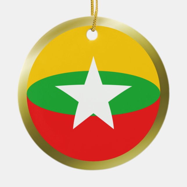 Myanmar Flagg Ornament (Framsidan)