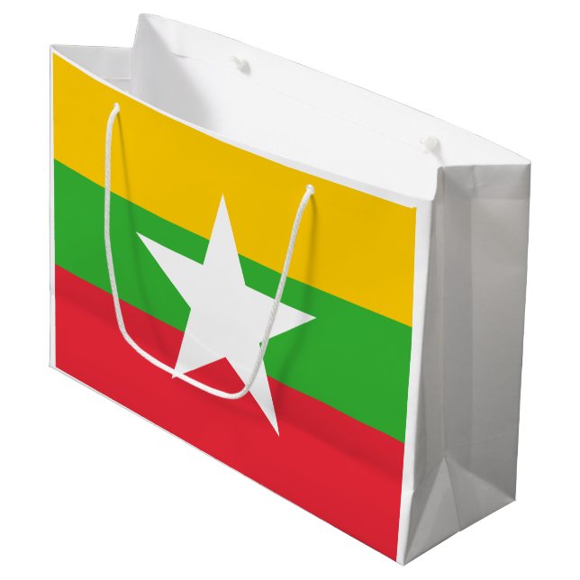 Myanmar Flagga (Framsidan Vinklad)
