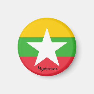 Myanmar flagga & Asia - RESA/sportfantast Magnet