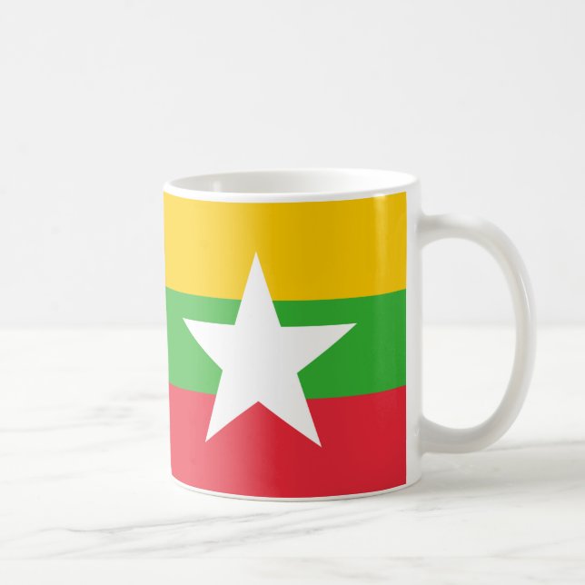 Myanmar Flagga Ceramic Mugg (Höger)