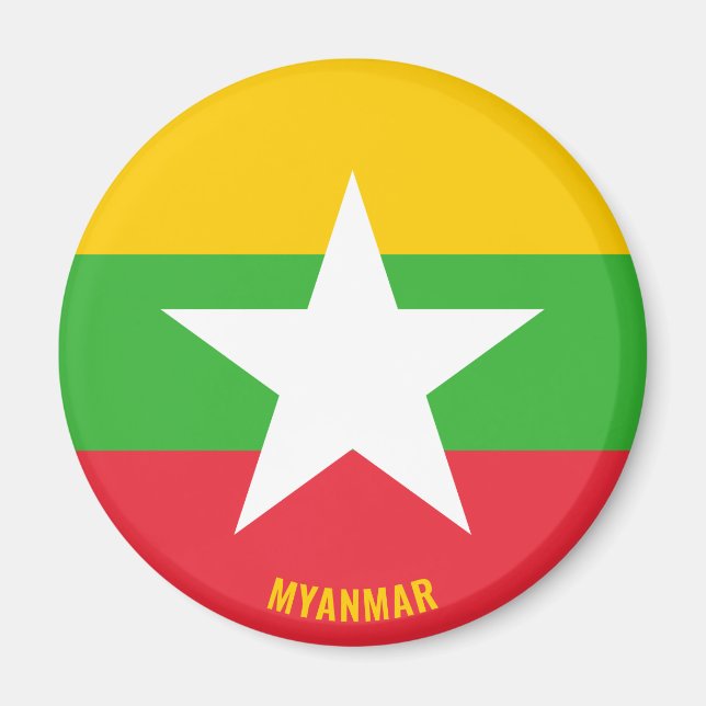 Myanmar Flagga Charming Patriotic Magnet (Framsidan)