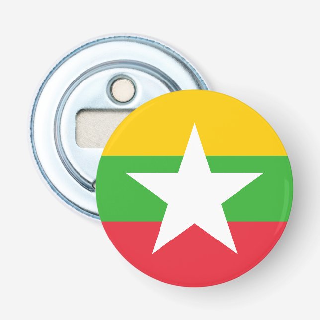 Myanmar Flagga Flasköppnare (Framsidan)